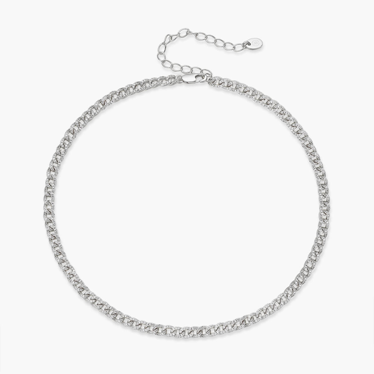 Pave Mini Curb Chain Necklace - Image 6