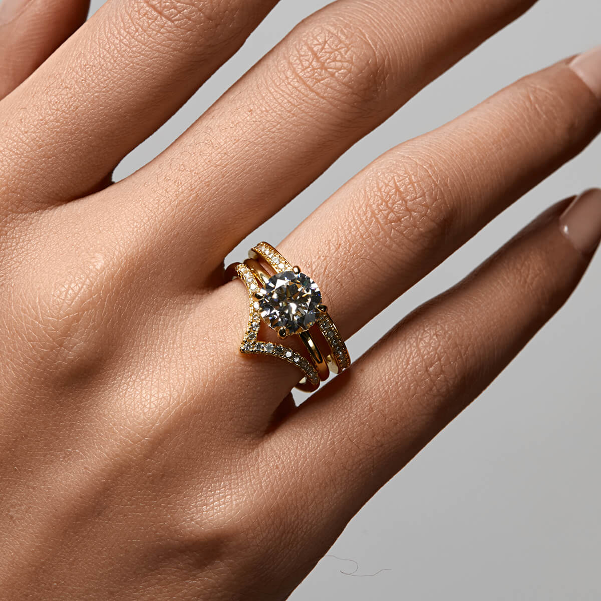 Pavé Wishbone V | Stacking Ring - Image 16