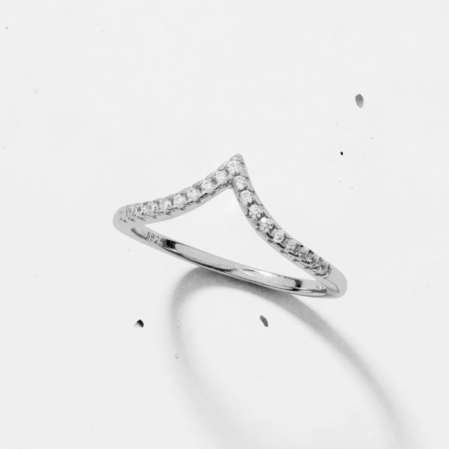 Pavé Wishbone V | Stacking Ring - Image 3