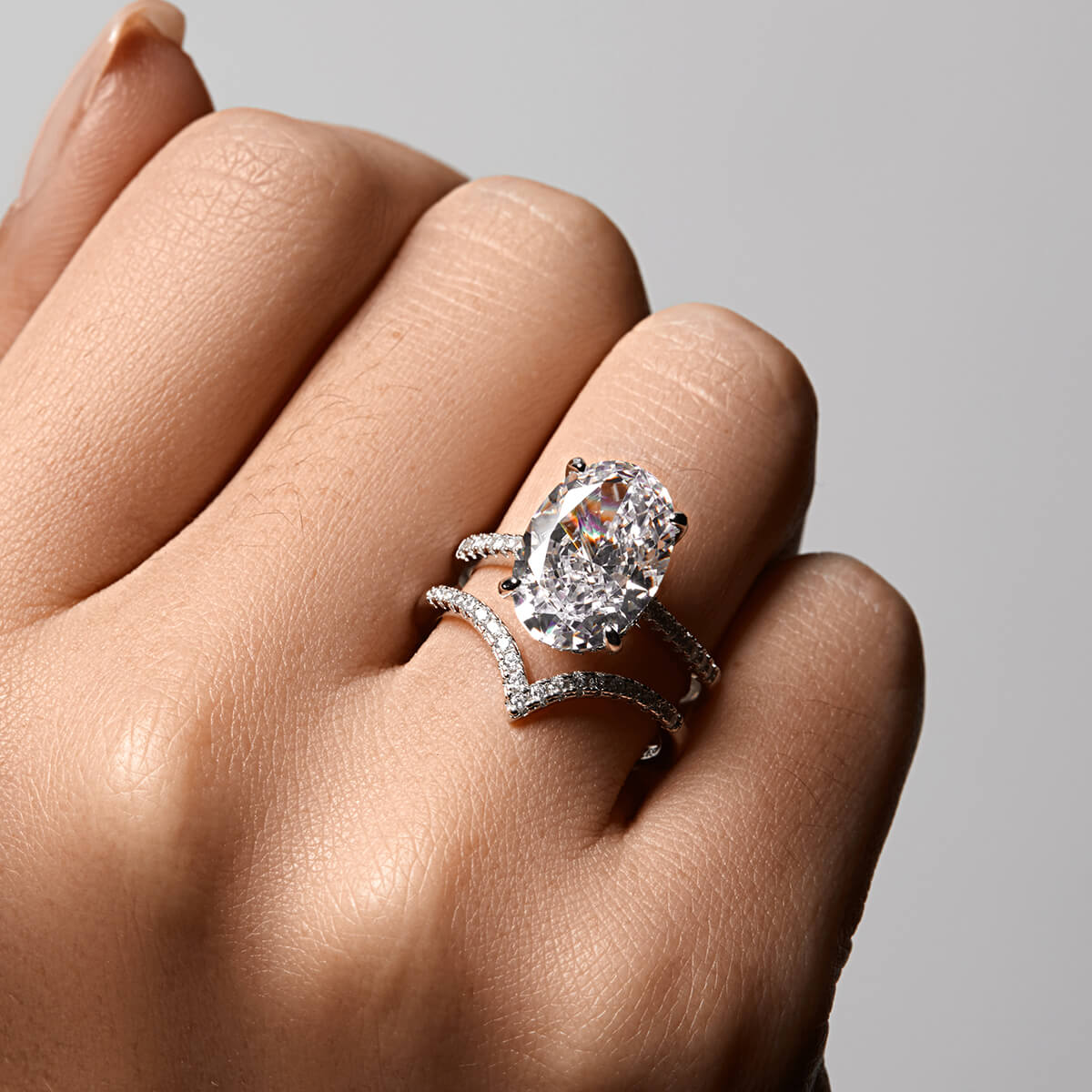 Pavé Wishbone V | Stacking Ring - Image 5