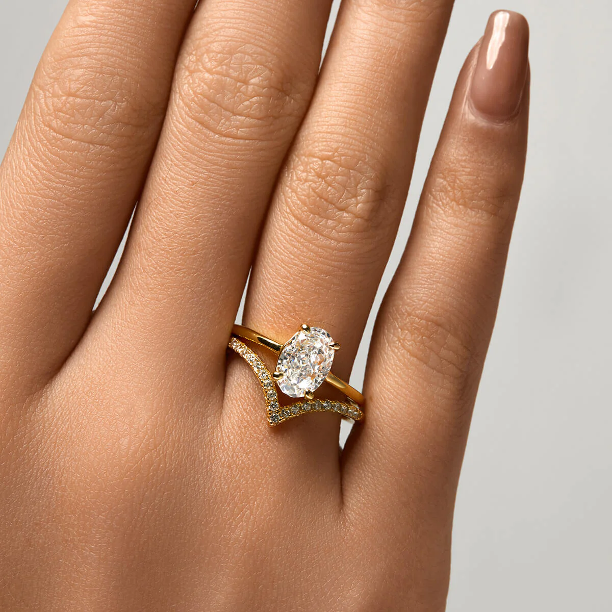 Pavé Wishbone V | Stacking Ring - Image 8