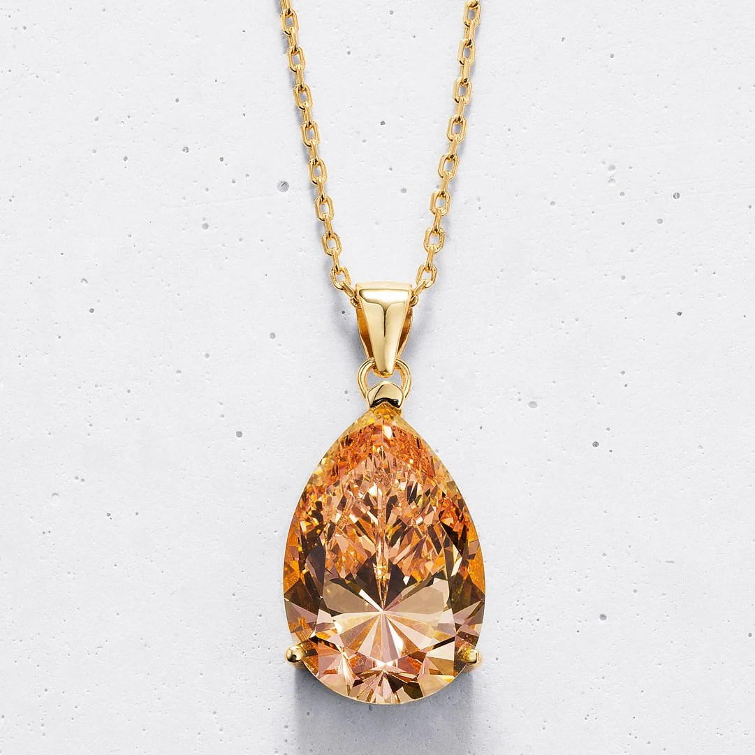 Pear-cut Pendant Necklace | Colours - Image 3