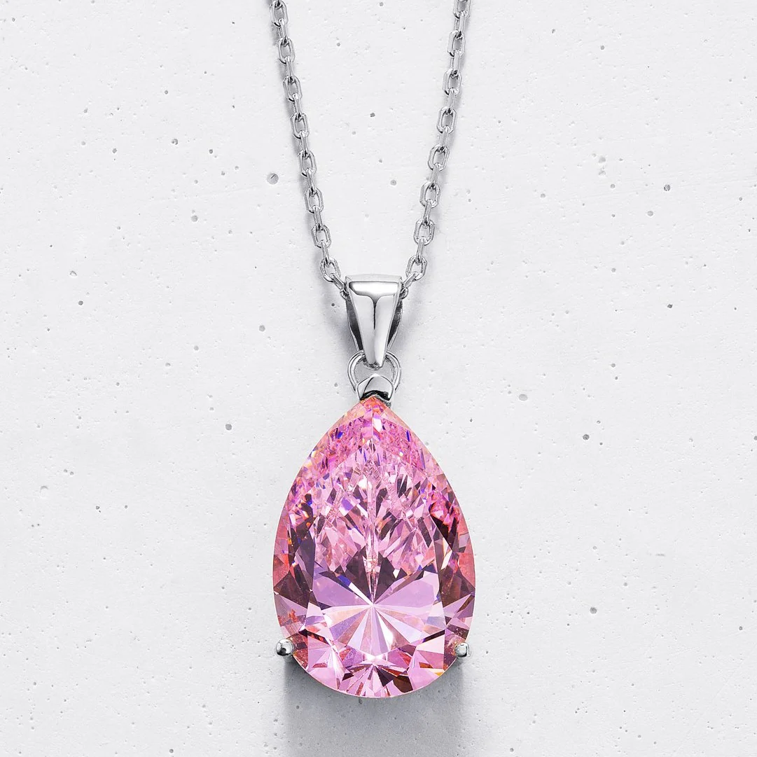 Pear-cut Pendant Necklace | Colours - Image 4