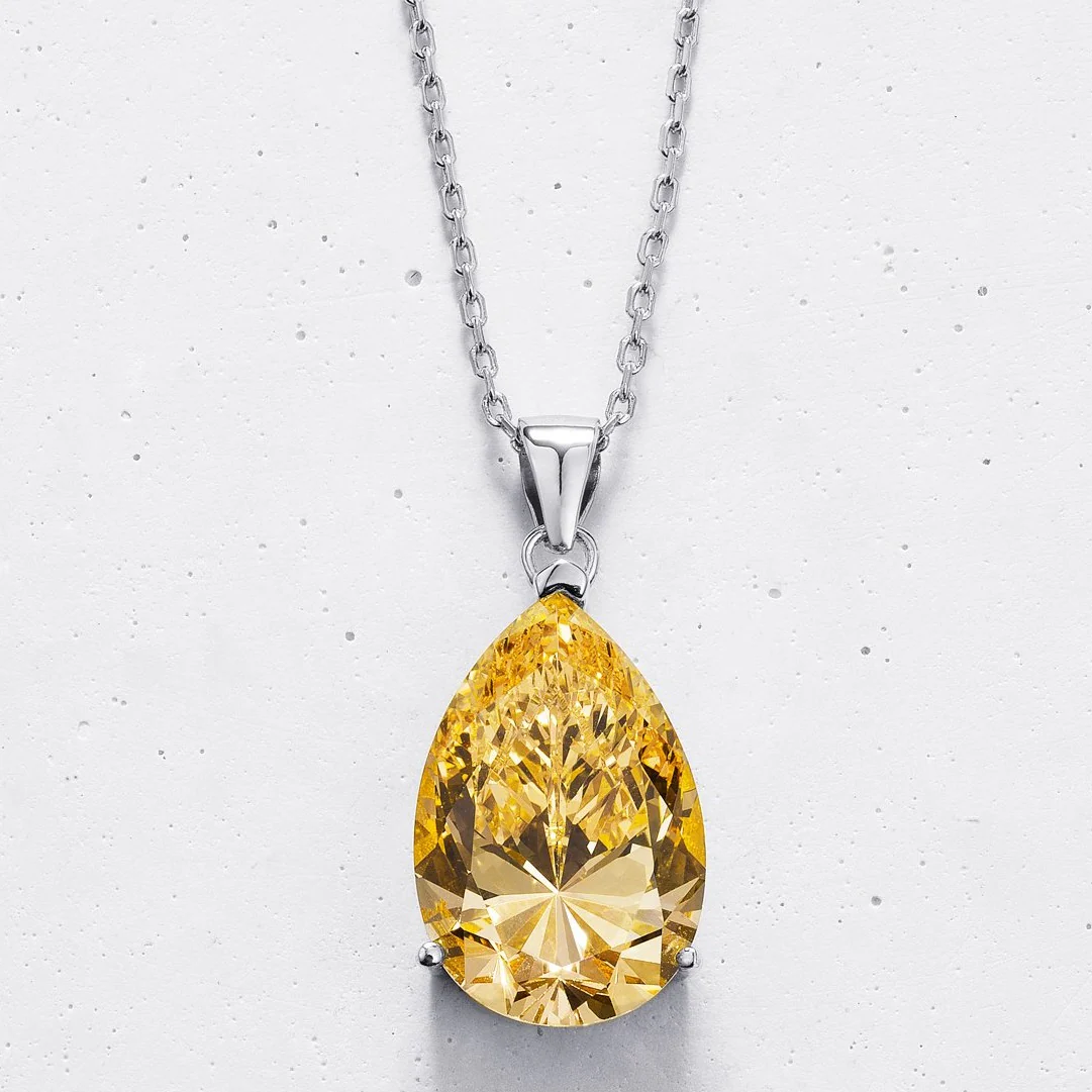 Pear-cut Pendant Necklace | Colours - Image 6