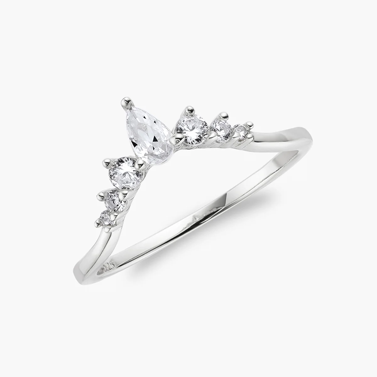 Pear wishbone | Stacking Ring - Image 3
