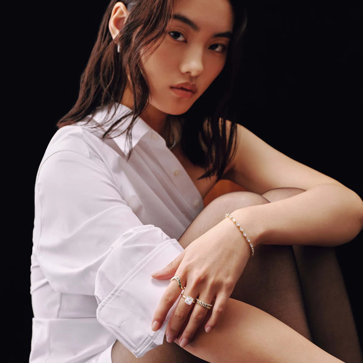 Petite Side Marquise Band - Image 9