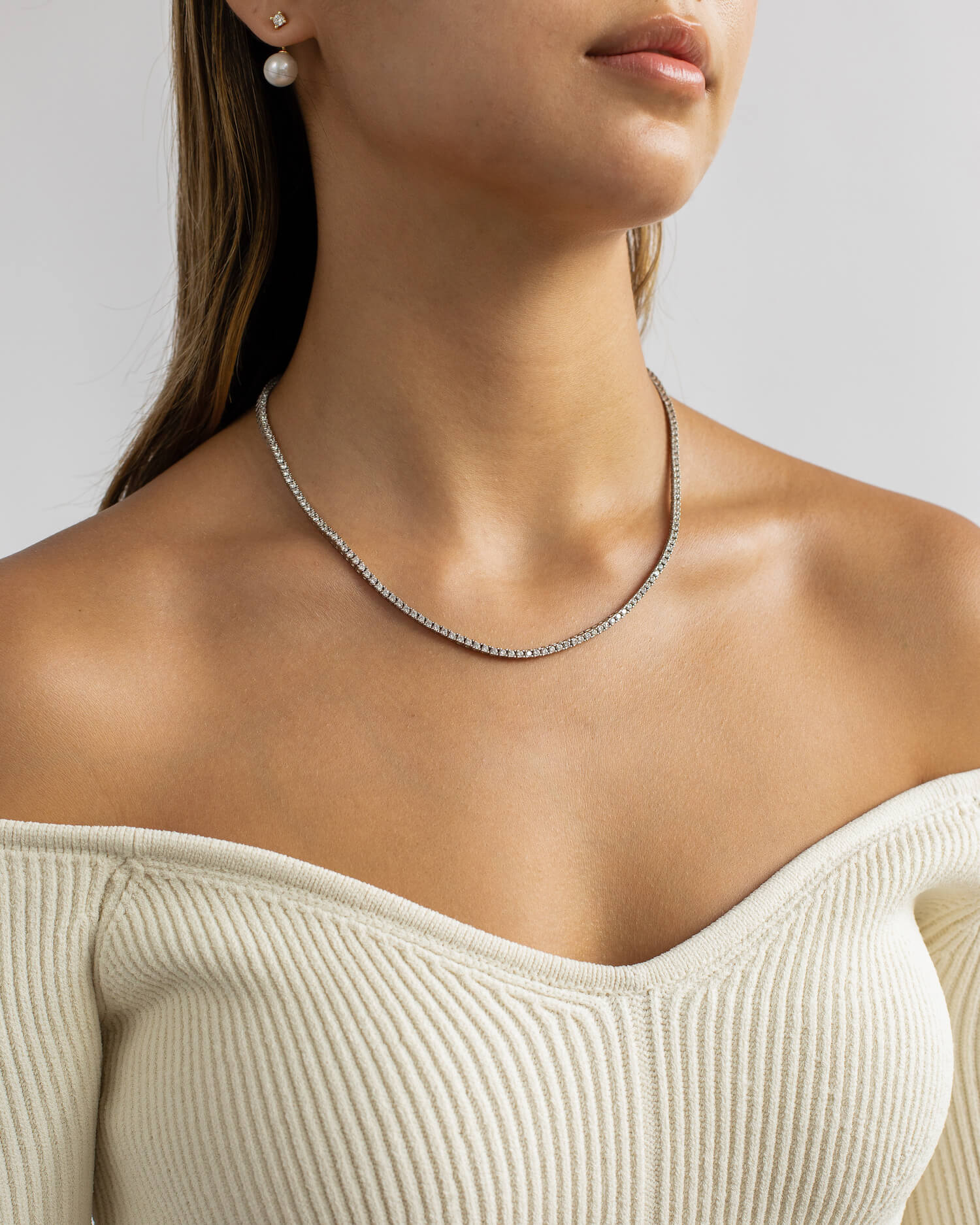 Petite Tennis Necklace (2mm) - Image 7