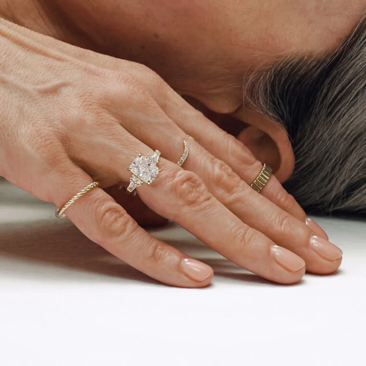 Open Pave Claw Wishbone | Stacking Ring - Image 9
